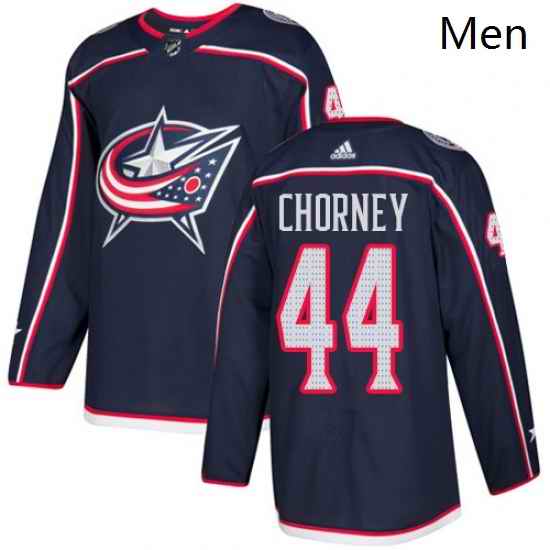Mens Adidas Columbus Blue Jackets 44 Taylor Chorney Authentic Navy Blue Home NHL Jersey